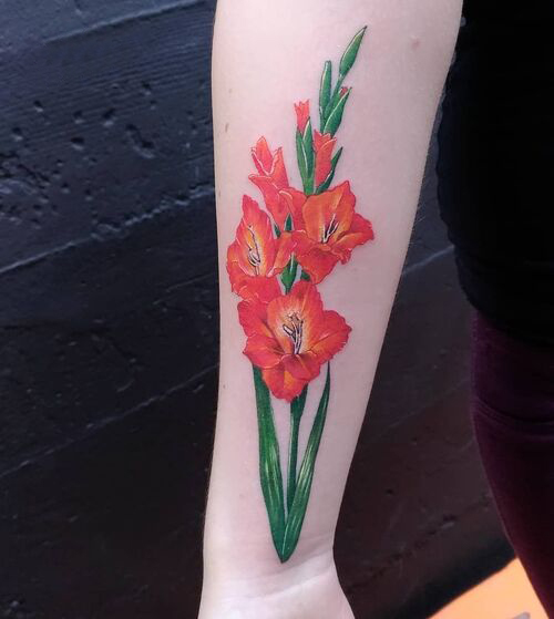 25 Gladiolus Tattoo Ideas with Simple Designs, Fine Line, Color and More