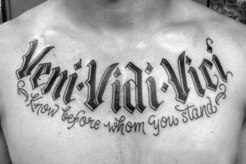 17 Veni Vidi Vici Tattoo Ideas: Empowering Phrases Inked with Pride