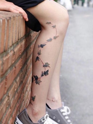 Under Knee Tattoos for Women 17 ideas