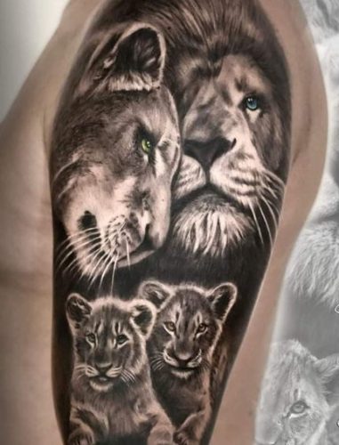 Celebrate the Pride: 24 Lion Family Tattoo Ideas