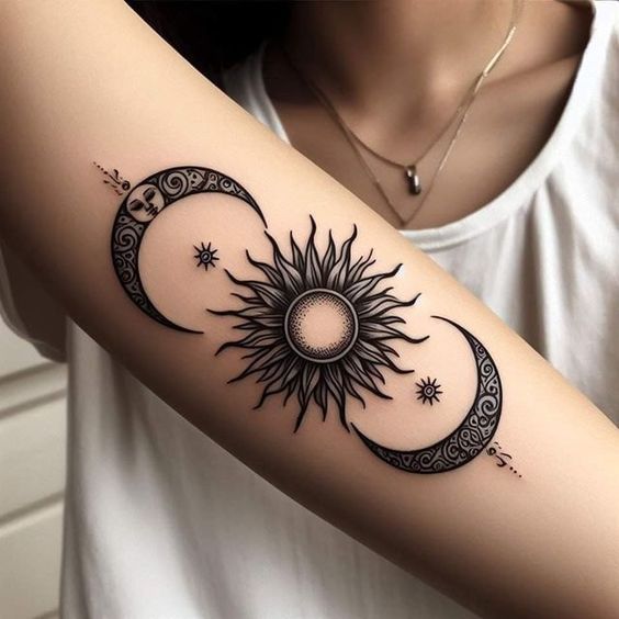 Explore 23 Unique Sun and Moon Tattoo Ideas for : Simple, Minimalist & Matching Designs for All