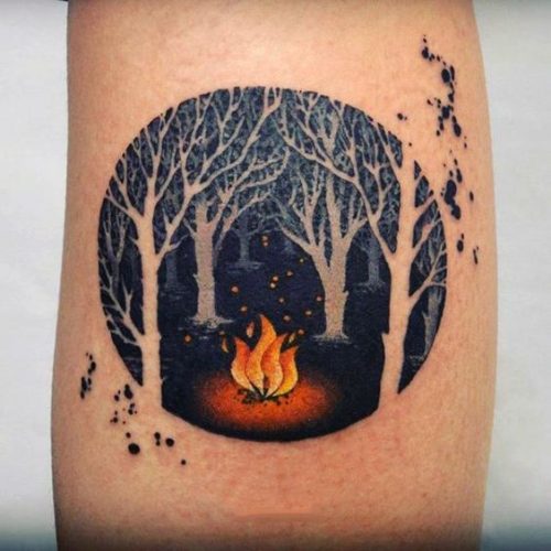 Discover the Great Outdoors on Your Skin: 20 Inspiring Camping Tattoo Designs for Nature Lovers in