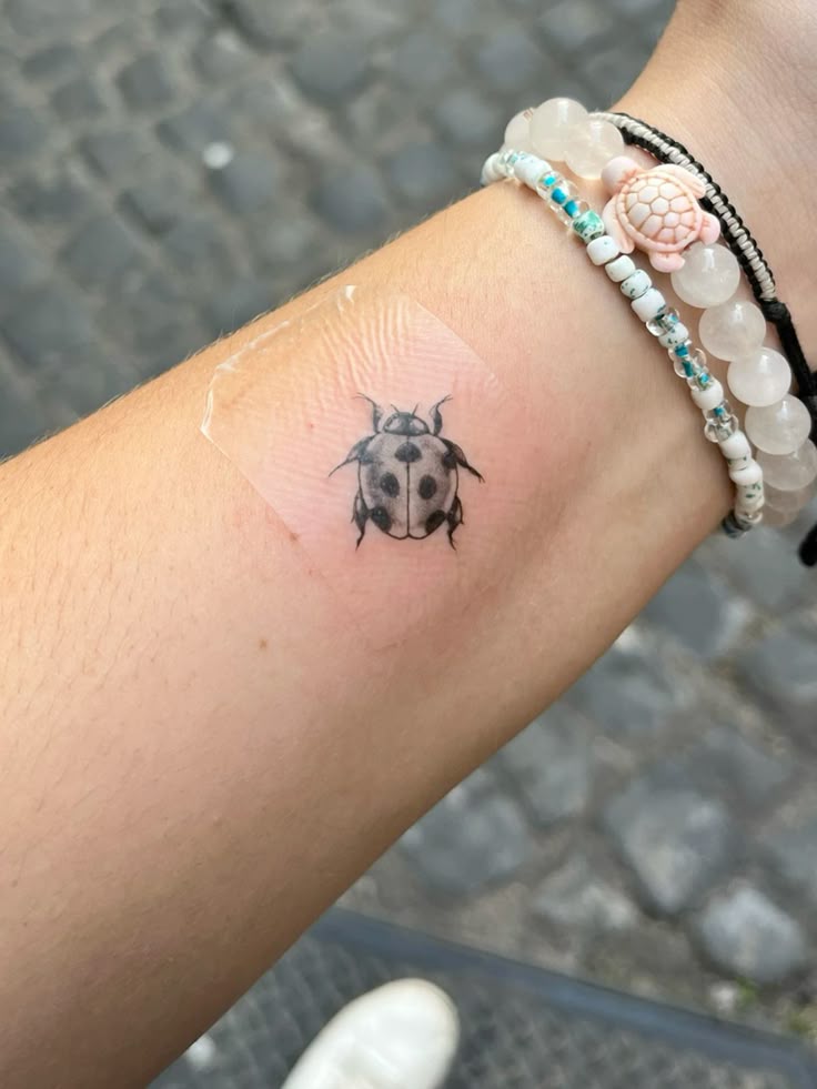 29 Ladybug Tattoo Ideas with Stencil Designs, Fine Line, Traditional Style, Gothic, Floral