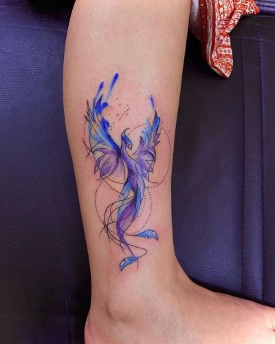 27 Majestic Phoenix Color Tattoo Designs