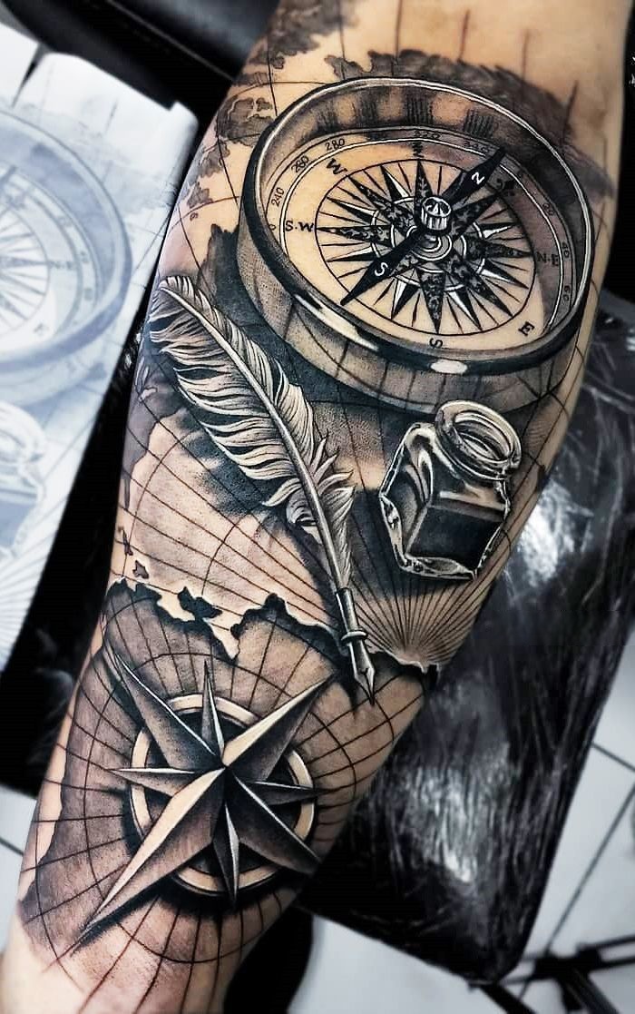 28 Compass Tattoo Ideas : Designs for Men and Women, Anchor, Traditional and More