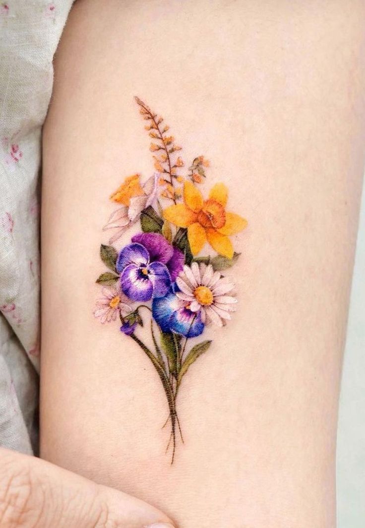 29 Wildflower Tattoo Ideas: Dainty Fine Line, Arm Sleeves, Ankle Wraps, Minimalist Shoulder Designs