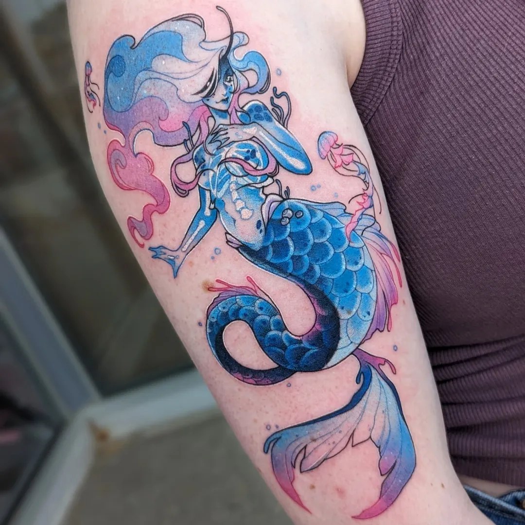27 Mermaid Tattoo Ideas With Minimalist, Traditional, Afro, Siren, and Barbie-Inspired Designs