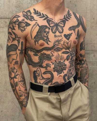 20 Patchwork Tattoo Ideas for Men: Unique and Artistic Ink