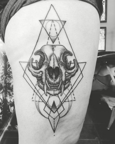 19 Cat Skull Tattoo Ideas