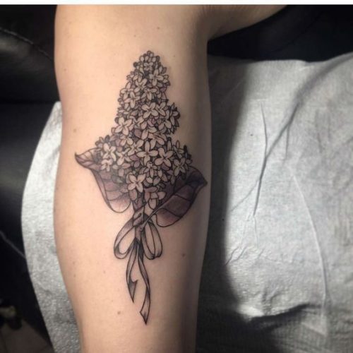 Elegant Lilac Tattoo Black and White 15 Ideas for : Embrace Minimalist Floral Art