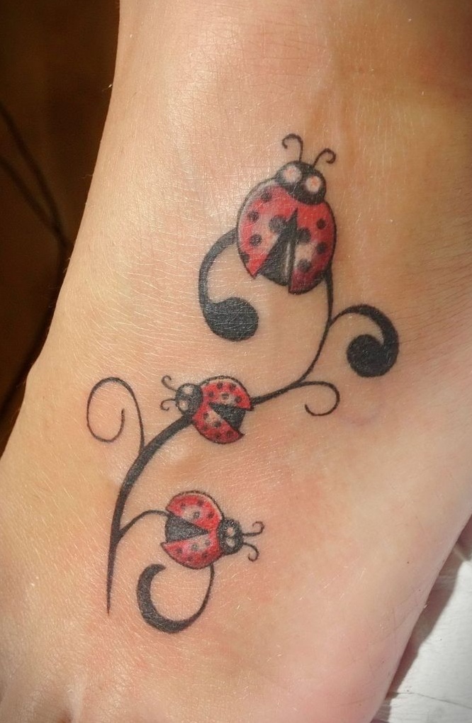 29 Ladybug Tattoo Ideas with Stencil Designs, Fine Line, Traditional Style, Gothic, Floral