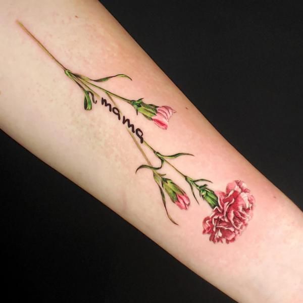 25 Carnation Tattoo Ideas : Traditional Designs for Women, Shoulder, Sleeve, Ankle & More