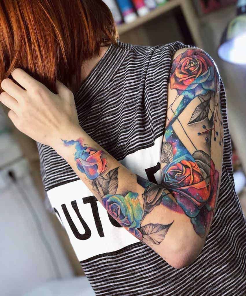 28 Full Sleeve Tattoo Ideas for Women & Men Japanese, Fine Line & Colorful Design Inspiration