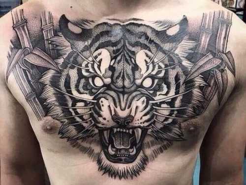 27 Chest Tiger Tattoo Ideas