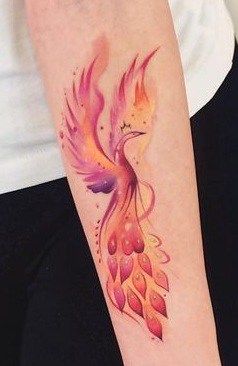 27 Majestic Phoenix Color Tattoo Designs