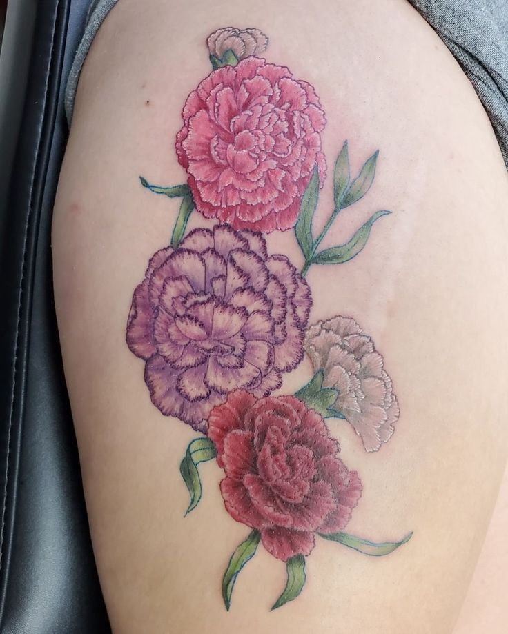 25 Carnation Tattoo Ideas : Traditional Designs for Women, Shoulder, Sleeve, Ankle & More