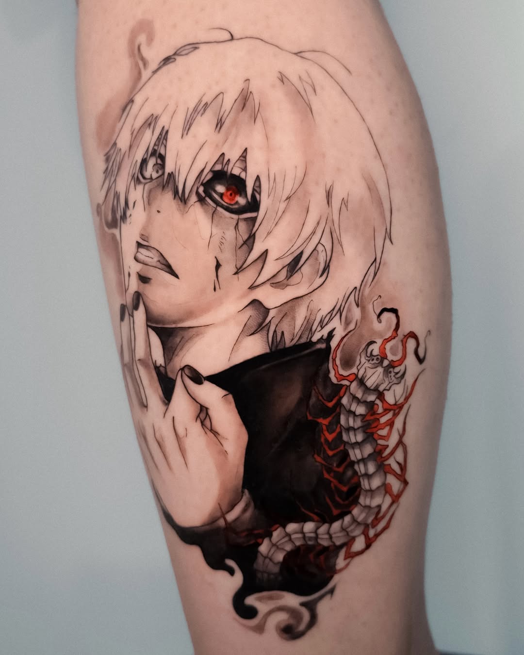 29 Tokyo Ghoul Tattoo Ideas Kaneki Designs, Juuzou Ink, Centipede Tattoos, & Spider Lily Florals