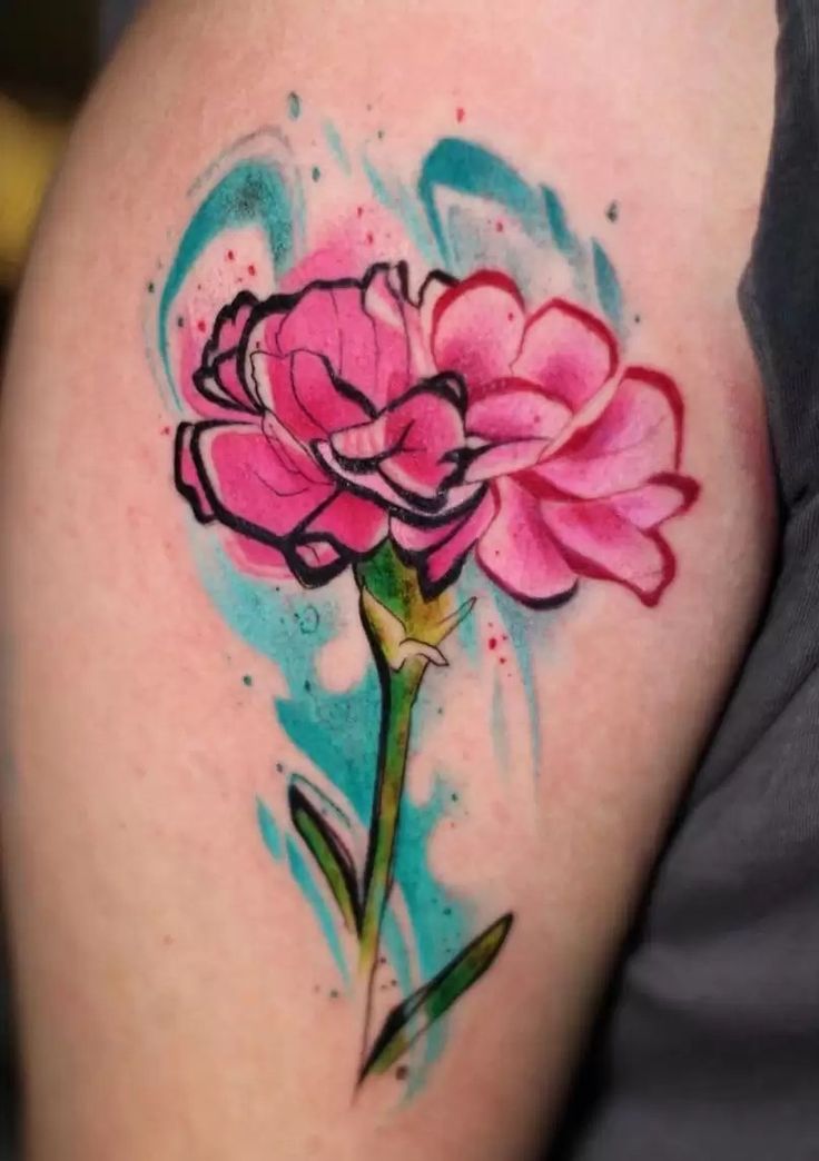 25 Carnation Tattoo Ideas : Traditional Designs for Women, Shoulder, Sleeve, Ankle & More