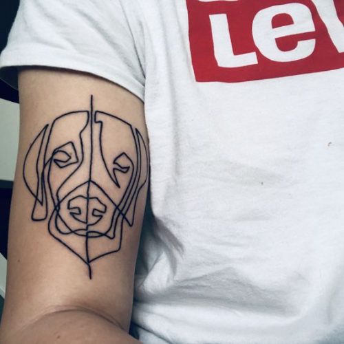 15 Sleek Dog Outline Tattoo Ideas