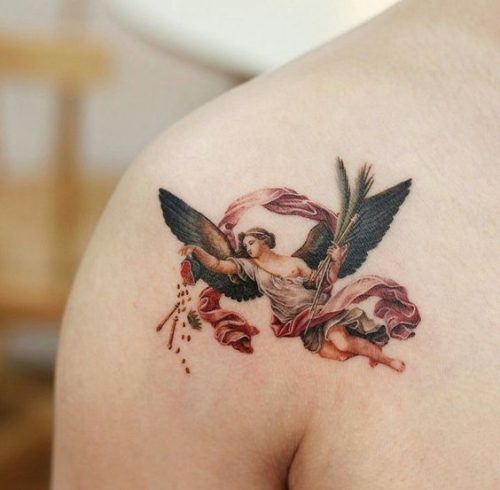 Explore 20 Stunning Angel Tattoo Designs for : From Seraphims to Cherubic Delights