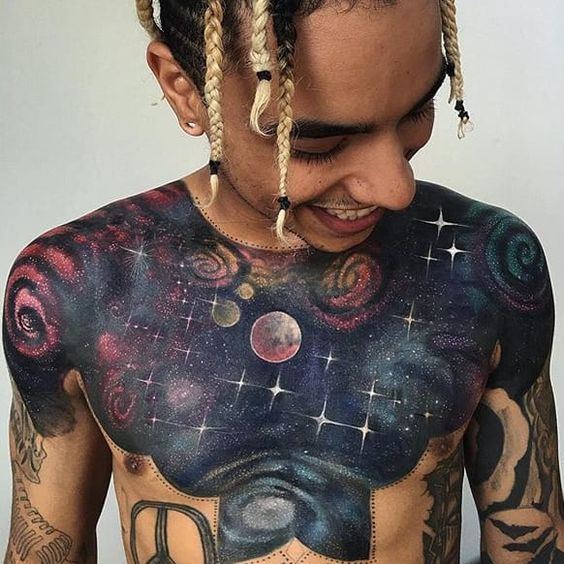 27 Galaxy Tattoo Ideas with Sleeve Designs, Black and Grey, and Cosmic Color Concepts