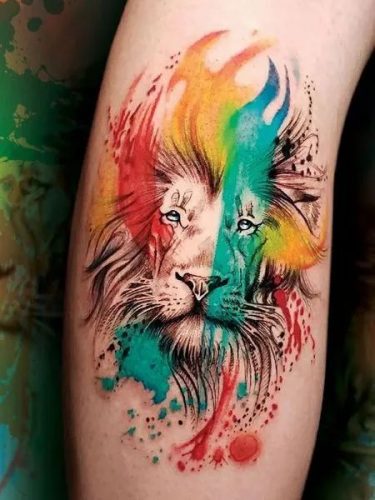 Watercolor Lion Tattoo: 20 Vibrant and Artistic Designs