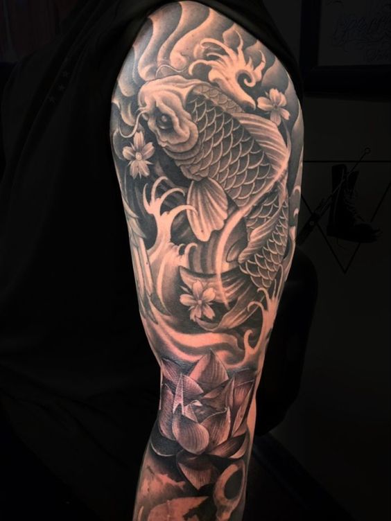 Explore 20 Traditional Japanese Koi Fish Tattoos: Stunning Sleeve Designs for Men in