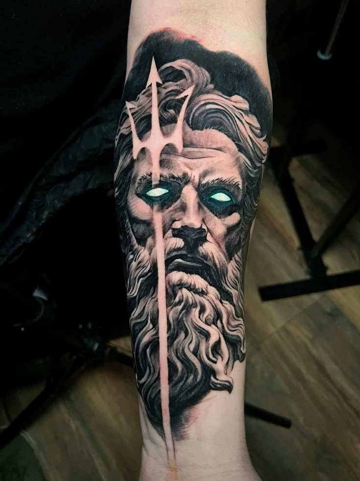 Poseidon Tattoo 26 Ideas : Powerful Greek Mythology Designs for Men Featuring Sleeve