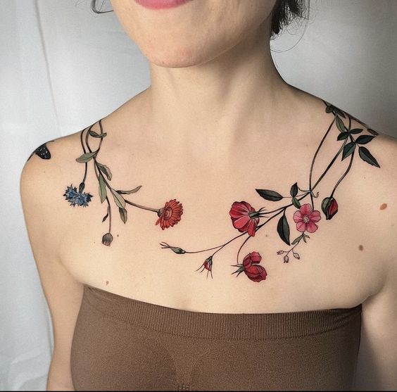 Explore 20 Unique Clavicle Tattoo Ideas: From Delicate Florals to Edgy Designs – Get Inspired!