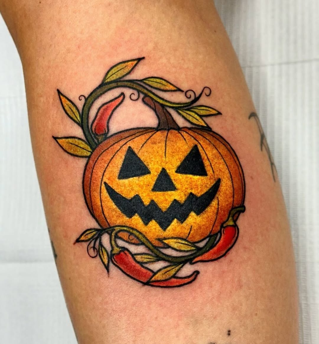 28 Pumpkin Tattoo Ideas Cute, Scary, Flash & Traditional Designs