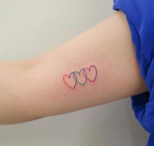 18 Three Hearts Tattoo Ideas for