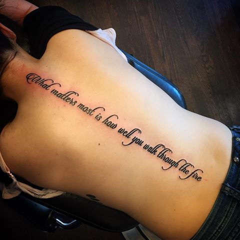 17 Cursive Spine Tattoo ideas