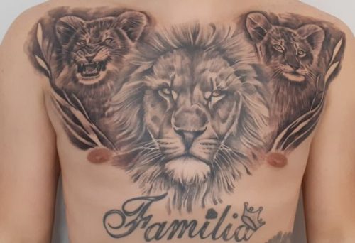 Roar with Confidence: 20 Lion Tattoo on Chest Design Ideas