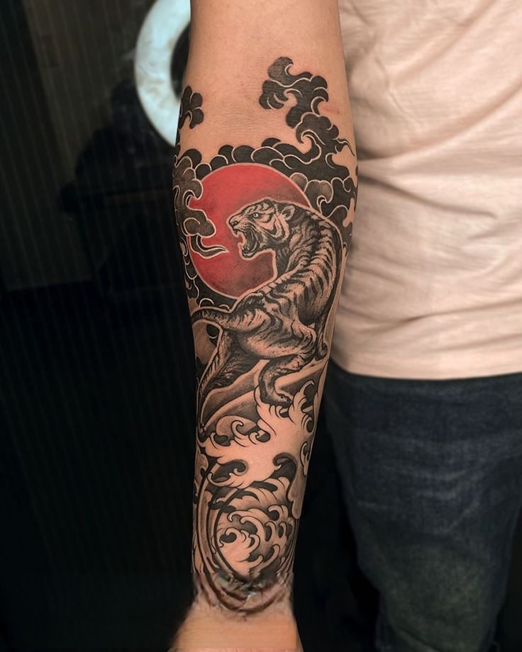 Japanese Tiger Tattoos Traditional Designs, Sleeves, Chest & Arm Ideas