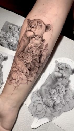 Celebrate the Pride: 24 Lion Family Tattoo Ideas