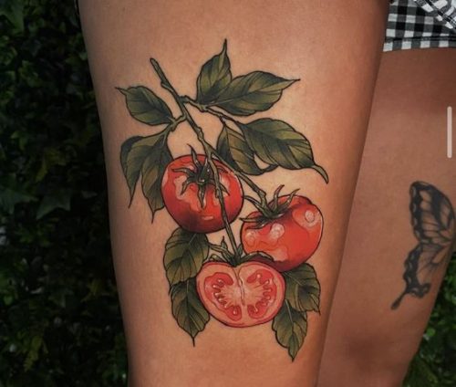 17 Juicy Tomato Tattoo Designs : From Minimalist to Traditional Artistry