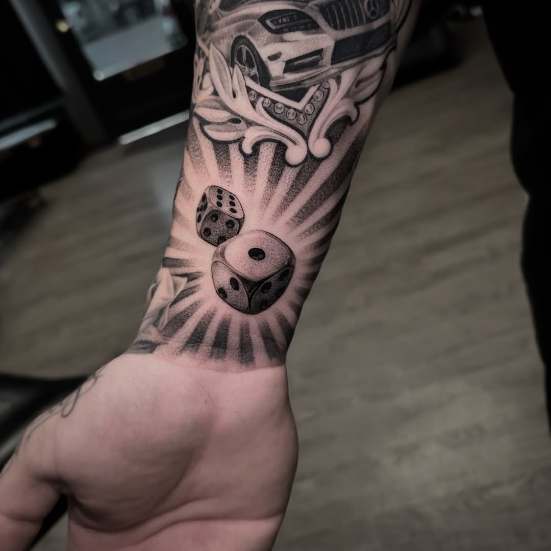 25 Dice Tattoo Ideas with Cool Flash Designs, Stencil Outlines & Men s Placement