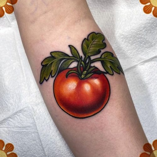 17 Juicy Tomato Tattoo Designs : From Minimalist to Traditional Artistry