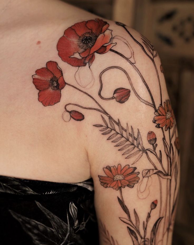 28 Poppy Tattoo Ideas for Women & Men Fine Line, Traditional, Minimalist & Bold Red Floral Designs