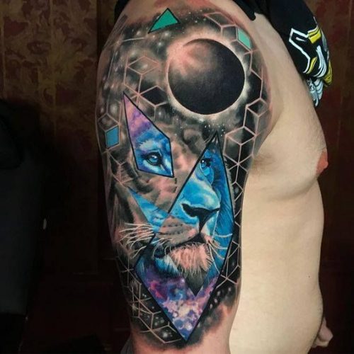 Lion Tattoo with Blue Eyes: 20 Enchanting and Mesmerizing Designs