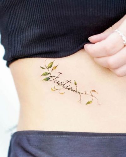 17 Trendy Rib Writing Tattoo ideas