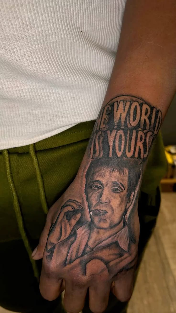 25 The World Is Yours Tattoo Ideas : Scarface Designs, Forearm, Leg & Women Tattoos