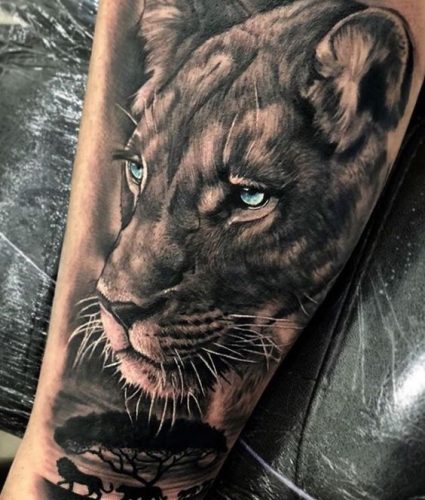 Lion Tattoo with Blue Eyes: 20 Enchanting and Mesmerizing Designs