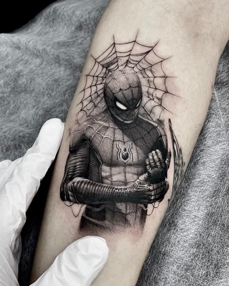 29 Spiderman Tattoo Ideas for Guys Best Arm, Leg, Chest, Back, Hand & Sleeve Designs