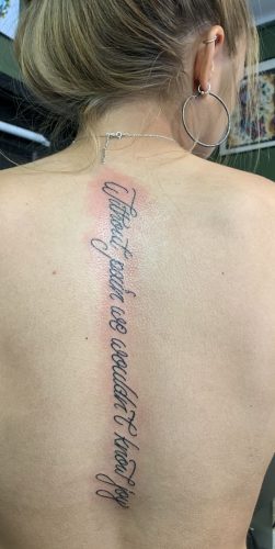17 Cursive Spine Tattoo ideas