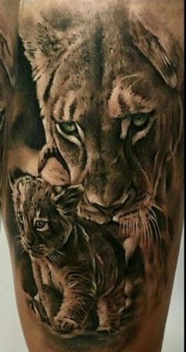 19 Lion Tattoo with Cubs: Celebrate Family and Love