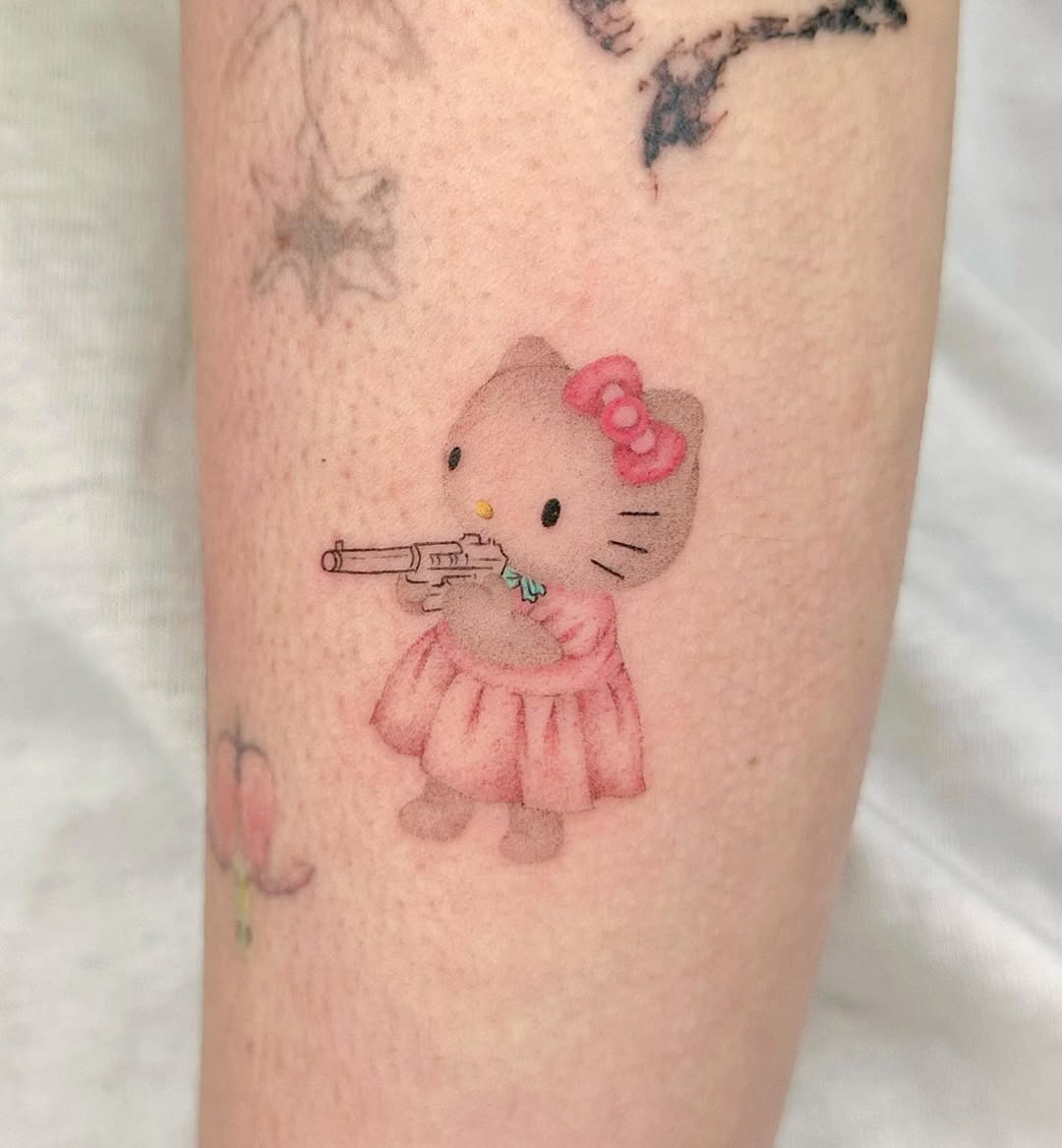 Hello Kitty Tattoo 29 Ideas for Women, Men & Couples Sleeve, Fine Line, Y2K, Cien Pies & More