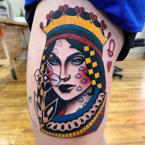15 Queen of Hearts Tattoo Ideas: Royal Designs for Passionate Souls