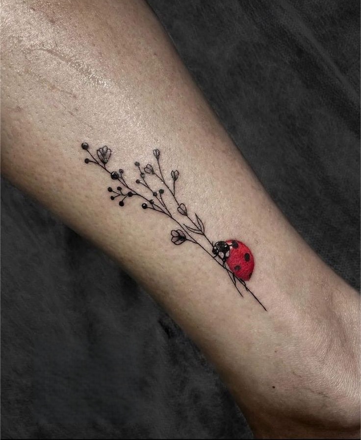 29 Ladybug Tattoo Ideas with Stencil Designs, Fine Line, Traditional Style, Gothic, Floral