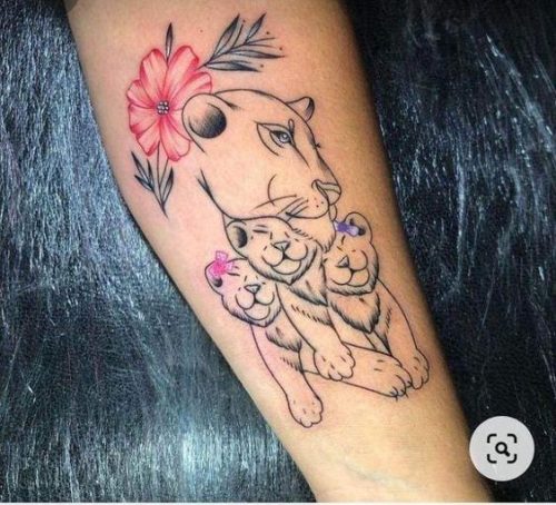 19 Lion Tattoo with Cubs: Celebrate Family and Love